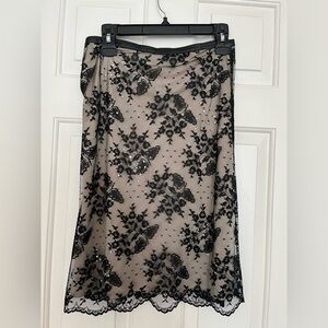 Elegant Black Lace Overlay Skirt
